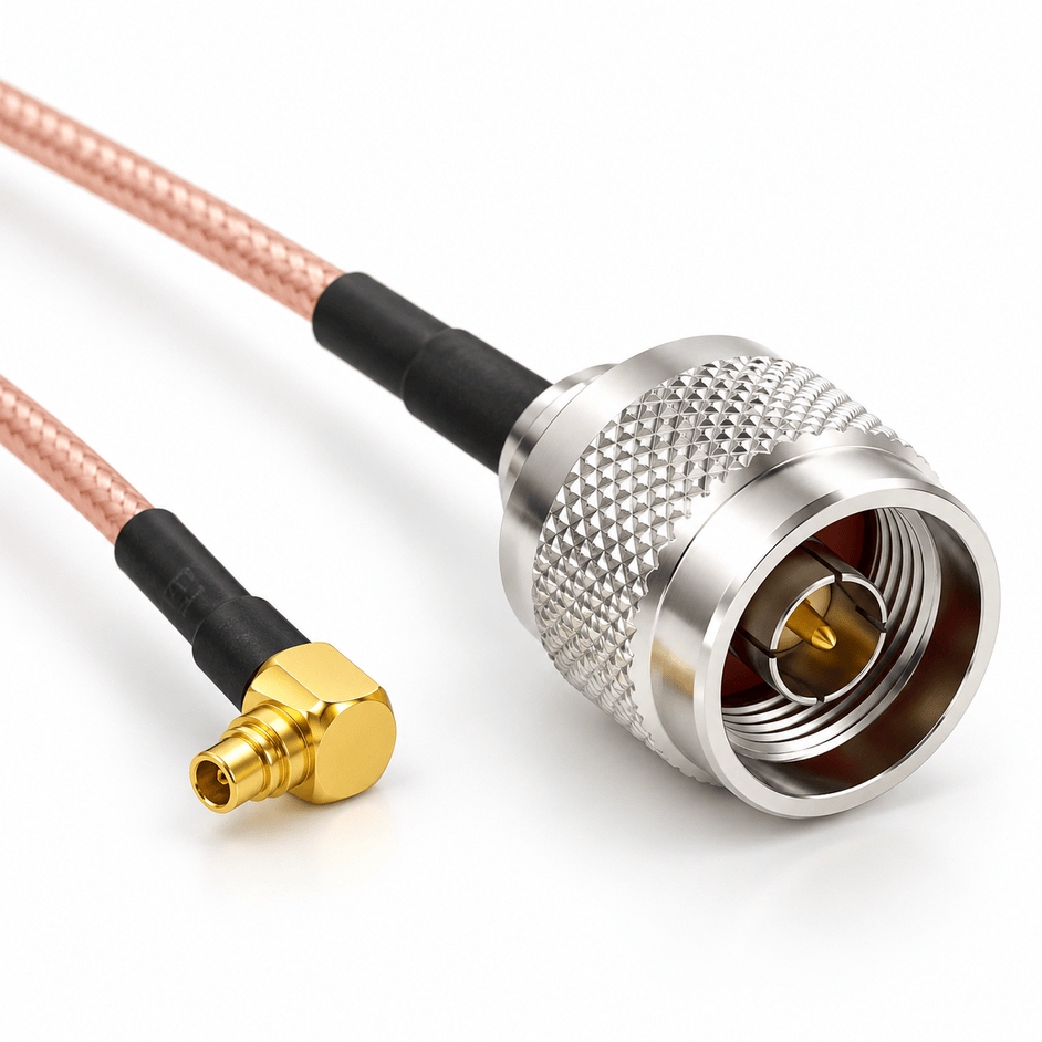 wifiAnten nmale-to-mmcx-30 30 cm N-Male to MMCX Pigtail Kablo | 50 Ohm, DC–6 GHz, Düşük Kayıplı RF Coaxiel Kablo - görsel 1